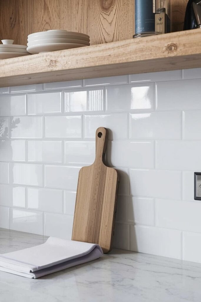 Glossy Subway Tiles for Simple Daily Cleaning