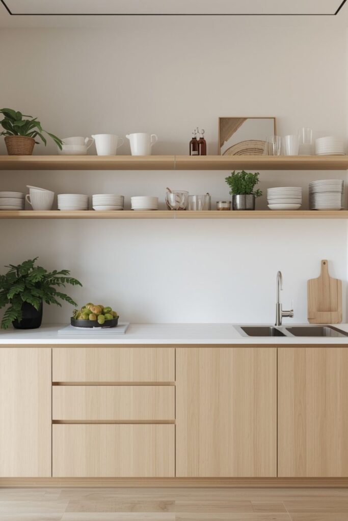 Floating Shelving for Light Visual Structure