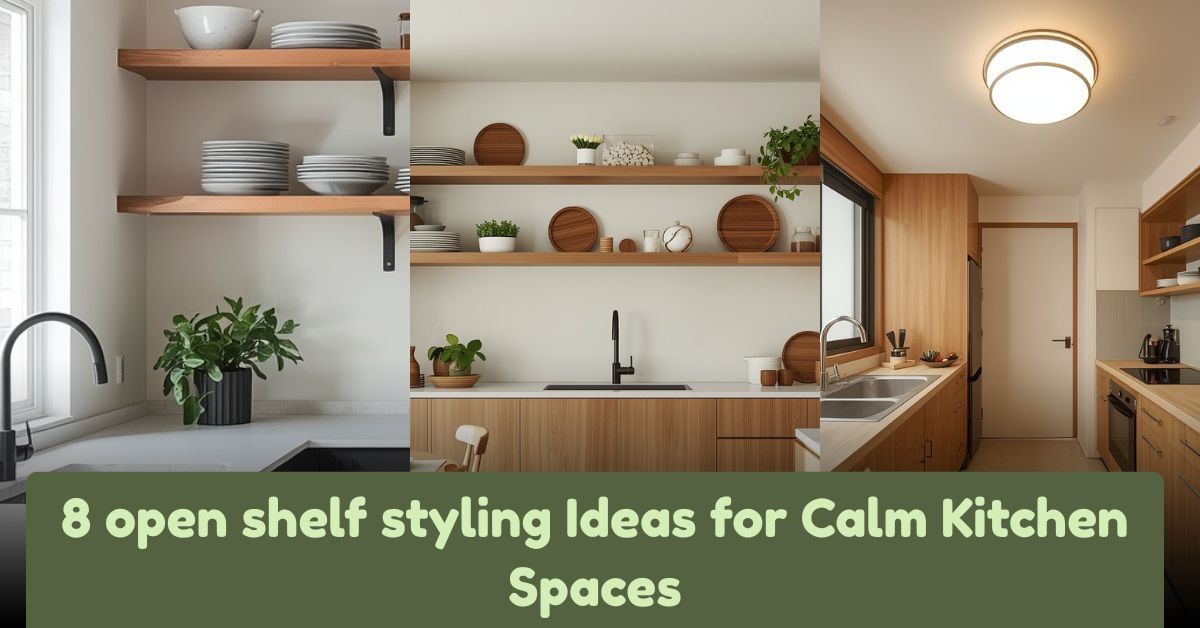 8 open shelf styling Ideas for Calm Kitchen Spaces