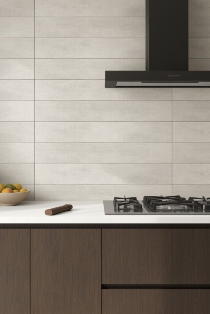 Matte White Subway Tiles with Tight Grout Lines