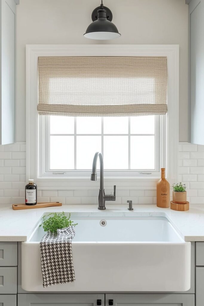 Farmhouse Sink with a Modern, Minimal Setting